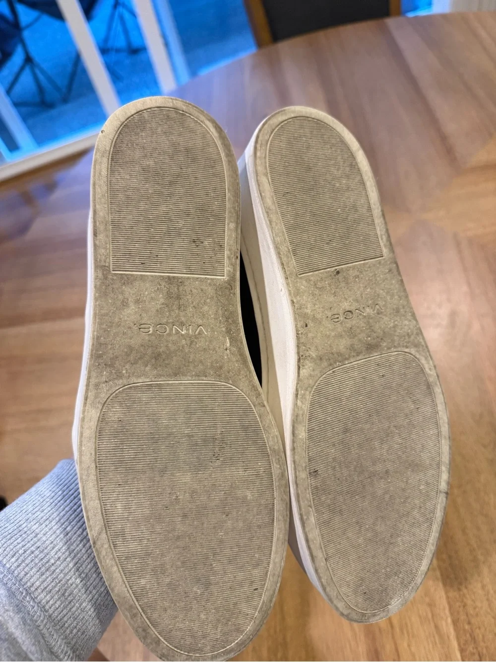 Vince Black Slip-On Platform Sneakers with White Sole